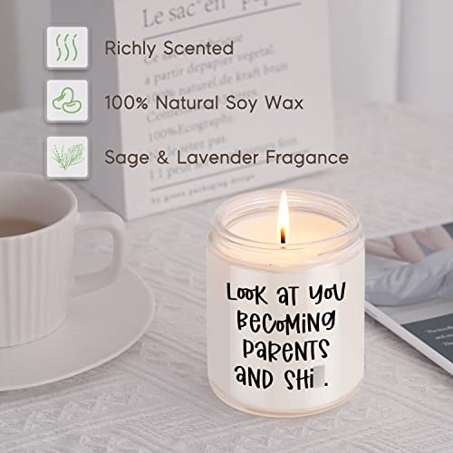 Miracu Scented Candles - Funny Baby Shower, New Parents Gifts for Couples - First Time Mom, Dad Gifts, Pregnancy, Gender Reveal Gifts for Parents to Be, Brother, Sister - Look at You Becoming Parents