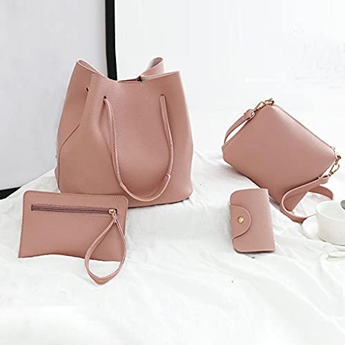 Tote Bag for Women in Leather Handbags 4pcs Hobo Bags 2022 Ladies Fashion Purse Shoulder Bags Girls Faux Leather Satchel Purse 2022