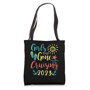 girls gone cruising 2023 matching cruise vacation trip funny tote bag