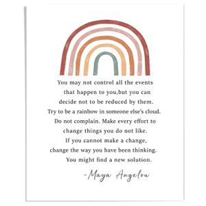 maya angelou quote motivational wall art – office wall art & decor motivational poster – positive quotes wall decor – encouragement gifts – positive sayings for wall decor, 8×10″ unframed