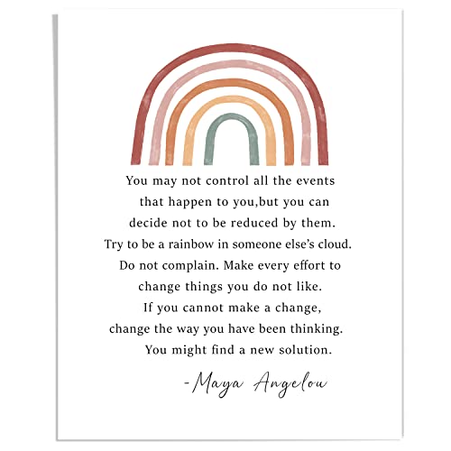 Maya Angelou Quote Motivational Wall Art - Office Wall Art & Decor Motivational poster - Positive Quotes Wall Decor - Encouragement Gifts - Positive Sayings for Wall Decor, 8x10" Unframed