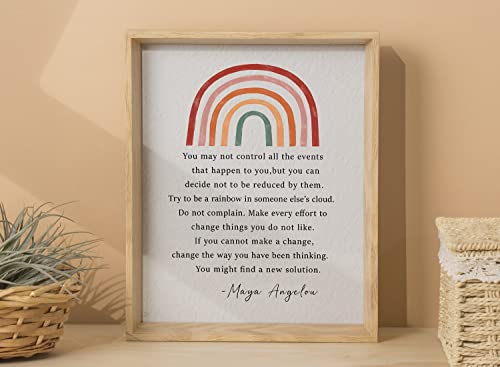 Maya Angelou Quote Motivational Wall Art - Office Wall Art & Decor Motivational poster - Positive Quotes Wall Decor - Encouragement Gifts - Positive Sayings for Wall Decor, 8x10" Unframed