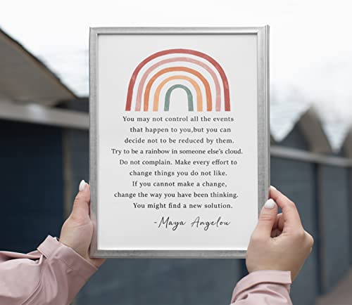 Maya Angelou Quote Motivational Wall Art - Office Wall Art & Decor Motivational poster - Positive Quotes Wall Decor - Encouragement Gifts - Positive Sayings for Wall Decor, 8x10" Unframed