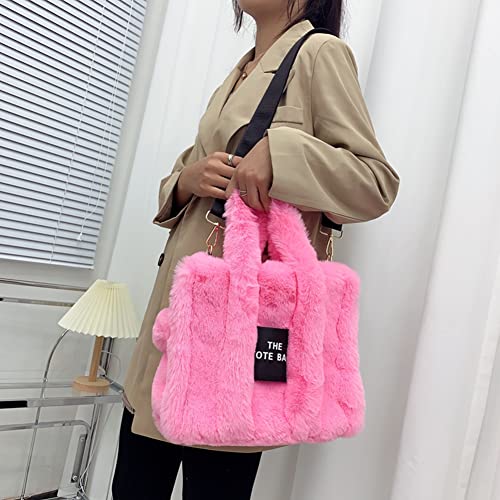 JQWYGB The Tote Bags for Women - Trendy Personalized Fluffy Tote Bag Large Capacity Top-Handle Shoulder Crossbody Bags for Work Travel Shopping