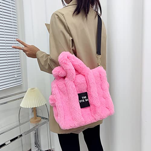 JQWYGB The Tote Bags for Women - Trendy Personalized Fluffy Tote Bag Large Capacity Top-Handle Shoulder Crossbody Bags for Work Travel Shopping