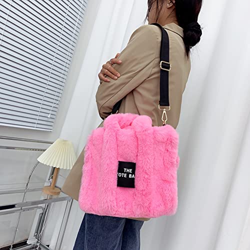 JQWYGB The Tote Bags for Women - Trendy Personalized Fluffy Tote Bag Large Capacity Top-Handle Shoulder Crossbody Bags for Work Travel Shopping