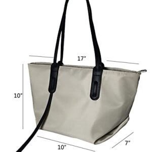 Tote Bag for Women Casual Commuter Handbag Nylon Single Shoulder Bag,Khaki