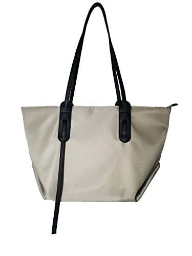 Tote Bag for Women Casual Commuter Handbag Nylon Single Shoulder Bag,Khaki