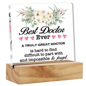 doctor appreciation gifts a truly great doctor is hard to find desk decor best doctor ever acrylic desk plaque sign with wood stand home office desk sign keepsake