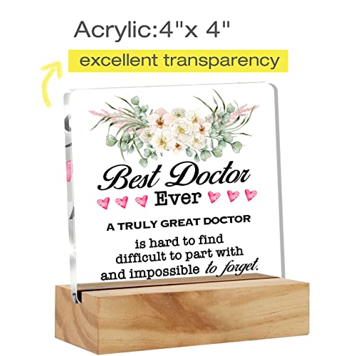 Doctor Appreciation Gifts a Truly Great Doctor is Hard to Find Desk Decor Best Doctor Ever Acrylic Desk Plaque Sign with Wood Stand Home Office Desk Sign Keepsake