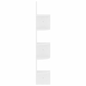 VanTook Wall Mount Floating Corner Shelf, 5-Tier Radial Wall Shelves, Easy to Install Tiered Wall Storage Organizer for Bedrooms, Bathrooms, Kitchen, Offices and Living Rooms - High Gloss White