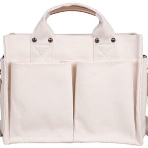 Canvas Tote Bag for Women Large Capacity Shoulder Bag Aesthetic Purses Handbags with Multiple Pockets