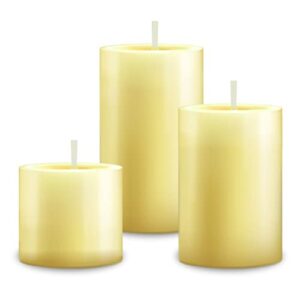 home genie scented pillar candles | jasmine scented candles |pillar candles scented | for office, home, spa, romantic dates, dinners, etc | pack of 3 (jasmine)