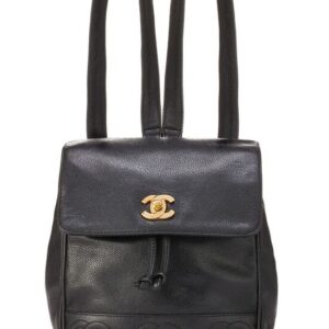 CHANEL, Pre-Loved Black Caviar 3 'CC' Backpack Medium, Black