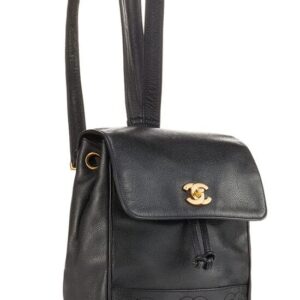 CHANEL, Pre-Loved Black Caviar 3 'CC' Backpack Medium, Black