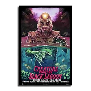 the 1954 horror film, the creature from the black lagoon canvas art poster and wall art picture print modern family bedroom decor posters 16x24inch(40x60cm)