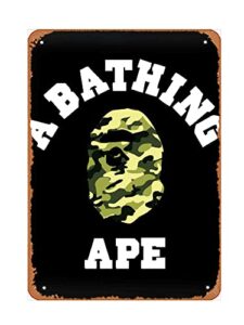 a bathing ape bape camo poster metal signage vintage wall decor 12 x 8 inches