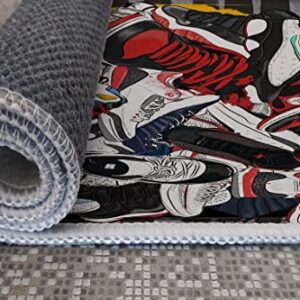 Sneakers Rug, Custom Sneakers, Sneakers, Street Rug,Cool Rug, Rug, Hypebeast Rug, Sport Rug, Sneaker Art, Rug for Living Room pe002 (2.6x3.9 feet - 80x120 cm)