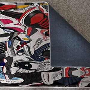 Sneakers Rug, Custom Sneakers, Sneakers, Street Rug,Cool Rug, Rug, Hypebeast Rug, Sport Rug, Sneaker Art, Rug for Living Room pe002 (2.6x3.9 feet - 80x120 cm)