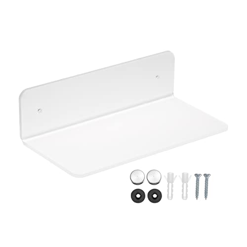 PATIKIL 7.87 x 3.94 Inch Acrylic Floating Shelf, Floating Wall Mounted Shelves for Bathroom Wall Decoration, Transparent