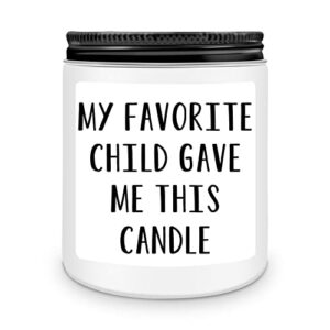 gifts for mom, birthday gifts for mom from daughter son, funny mothers day thanksgiving christmas gifts for mom new mom first time mom grandma- my favorite child gave me this candle (white, lavender)