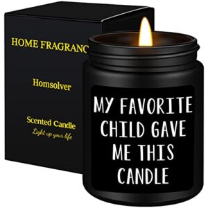 gifts for dad, dad gifts from daughter son, birthday gifts for dad grandpa, fathers day thanksgiving christmas gifts for dad who wants nothing-my favorite child gave me this candle(black, sandalwood)