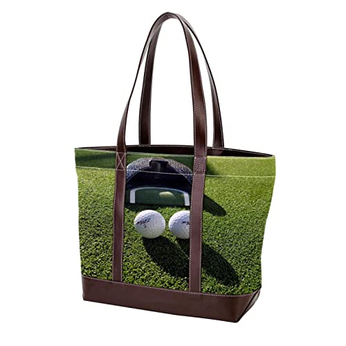 Golf in Grass Sport ) Tote Bags Large Leather canvas Purses and Handbags for Women Top Handle Shoulder Satchel Hobo Bags