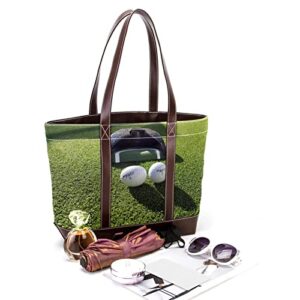 Golf in Grass Sport ) Tote Bags Large Leather canvas Purses and Handbags for Women Top Handle Shoulder Satchel Hobo Bags