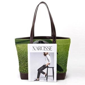 Golf in Grass Sport ) Tote Bags Large Leather canvas Purses and Handbags for Women Top Handle Shoulder Satchel Hobo Bags