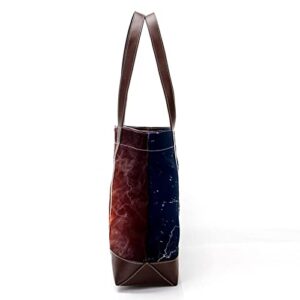 Water and Fire Dart Tote Bags Large Leather canvas Purses and Handbags for Women Top Handle Shoulder Satchel Hobo Bags