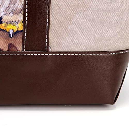 Pretty Hand Drawn Owl Tote Bags Large Leather canvas Purses and Handbags for Women Top Handle Shoulder Satchel Hobo Bags