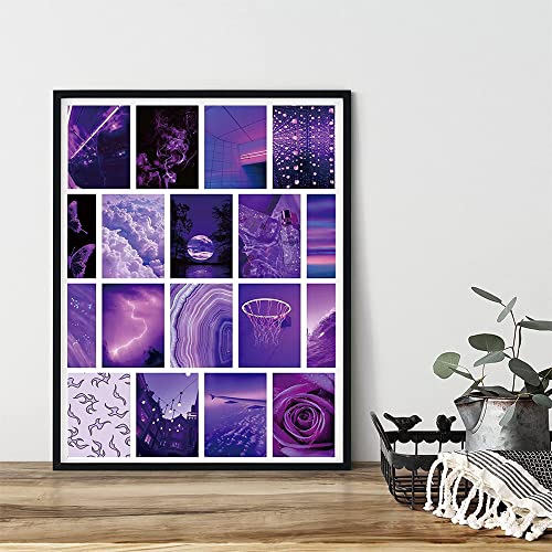 Muybien Purple Wall Collage Kit Aesthetic Pictures for Wall Aesthetic 50pcs 4x6 Inch Vintage Photo Pictures for Room Decor