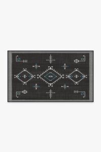 ruggable damali washable rug – perfect boho area rug for living room bedroom kitchen – pet & child friendly – stain & water resistant – charcoal 3’x5′ (standard pad)