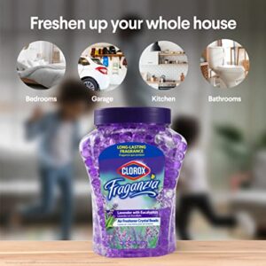 Clorox Fraganzia Air Freshener Crystal Beads Double Pack, Fresh Ocean Breeze, Lavender w/Eucalyptus 12oz Jars | Vented Jar Air Scent Beads for Homes, Bathrooms, Closets, or Office