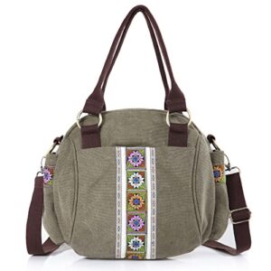 Women Canvas Top-Handle Handbag, Vintage Heavy-duty Crossbody Bag Tote Handbag