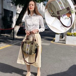 Women Canvas Top-Handle Handbag, Vintage Heavy-duty Crossbody Bag Tote Handbag