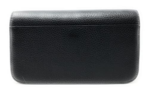 Tory Burch Women's Britten Chain Wallet with Wristlet (Pebbled Leather, Black)