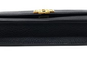 Tory Burch Women's Britten Chain Wallet with Wristlet (Pebbled Leather, Black)