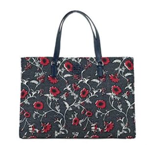 Tory Burch Women's Nylon Printed Tote (Retro Batik - Navy - Red)