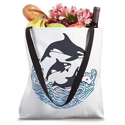 Funny Orca Killer Whales Bouquet, Orca family, Cool Pisces Tote Bag