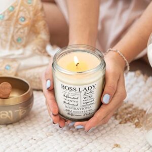 Boss Lady Gifts for Women Boss Lady Office Decor Boss Lady Soy Candle Scented Soy Wax Candle Girl Boss Female Gifts, 10 oz Jar, 50 Hour Burn Time