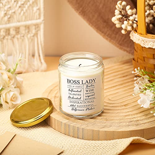 Boss Lady Gifts for Women Boss Lady Office Decor Boss Lady Soy Candle Scented Soy Wax Candle Girl Boss Female Gifts, 10 oz Jar, 50 Hour Burn Time