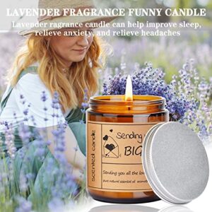 Candles Gifts for Women, Sending You a Big Hug, Positive Affirmations, Mothers Day, Birthday Valentine Gifts for Her Him Daughter Girlfriend Wife, Soy Wax Lavender Scent