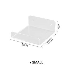 Acrylic Small Adhesive Wall Shelves Wall Mounted Storage Shelf Strong and Durable Display Shelf for Bedroom Living Room Kitchen