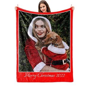 mnvnms custom blankets with photos – personalized picture blankets for adults, kids, baby – customized christmas, birthday gifts for women, men, boys and girls 40″x50″
