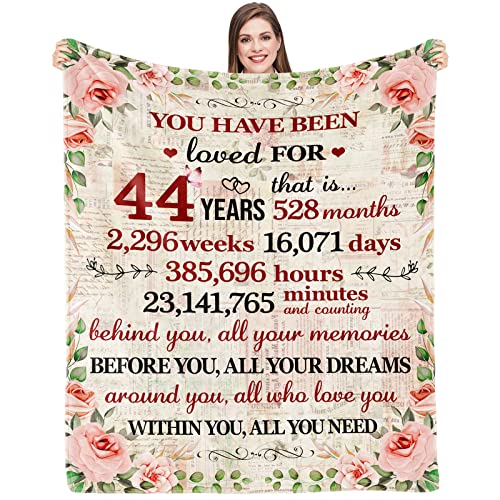 44th Birthday Gifts for Women Happy 44th Birthday Gifts for Her 44 Year Old Birthday Gifts for Women 44th Birthday Decorations for Women Bestie Wife Sister Mom Friends 44th Birthday Blanket 60"x 50"