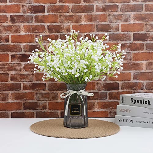 AIM & GGKK White Babys Breath Artificial Flowers for Wedding Party Decoration(5PCS)