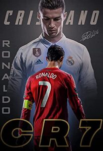 cr7 cristiano ronaldo poster for wall art signed football soccer wall mount – 12 x16 inch (laminated)