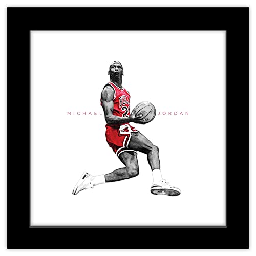 Trends International Gallery Pops Michael Jordan - Iconic Jordan Wall Art Wall Poster, 12" x 12", Black Frame Version