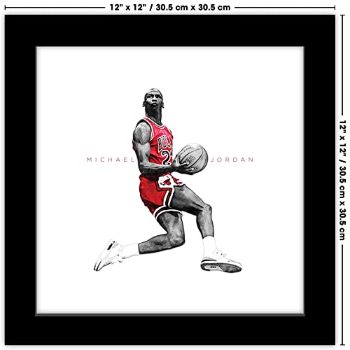 Trends International Gallery Pops Michael Jordan - Iconic Jordan Wall Art Wall Poster, 12" x 12", Black Frame Version